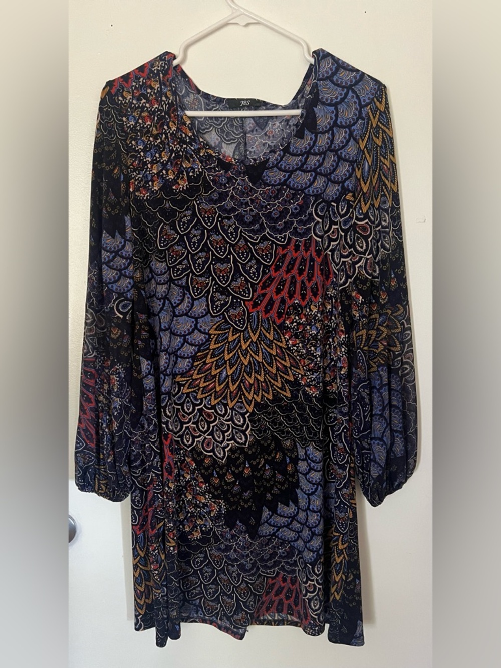 J.B.S. Navy Multi-Pattern Long Sleeve Tunic